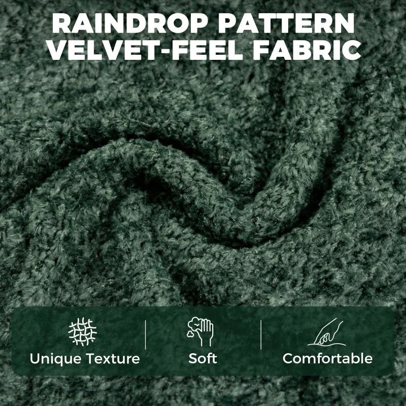 HOMCOM Modern Wingback Accent Chair, Velvet Armchair with Four-Star Base, S-Springs, Swivel, Dark Green