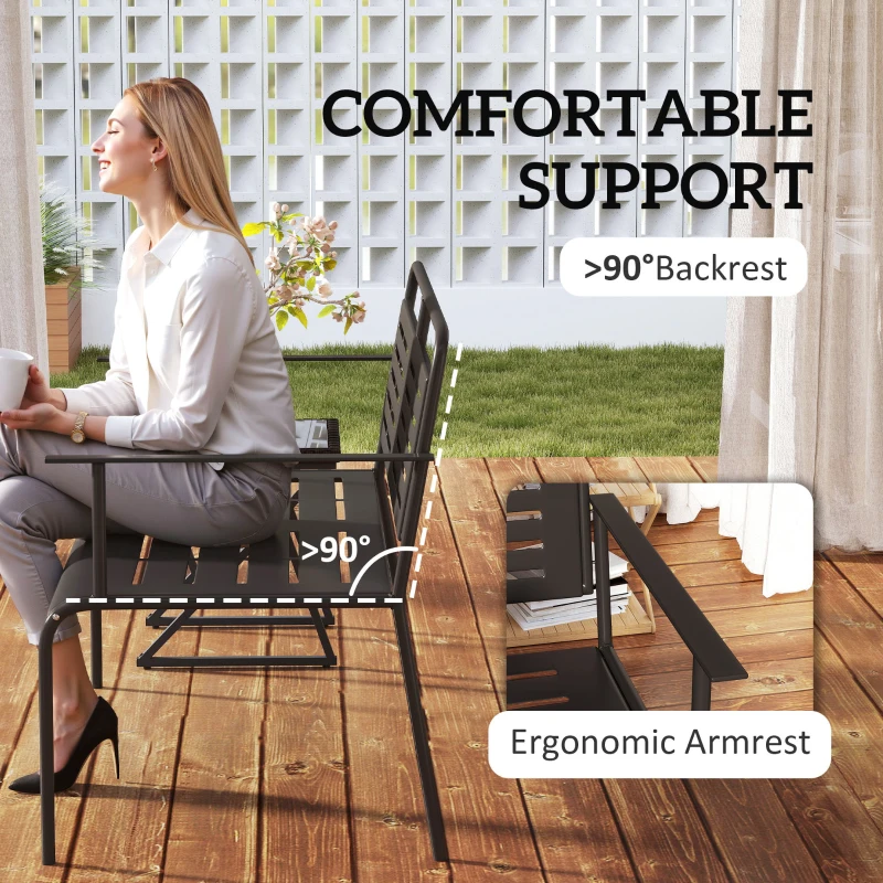 Ławka ogrodowa 2-osobowa, wodoodporna, odporna na warunki atmosferyczne