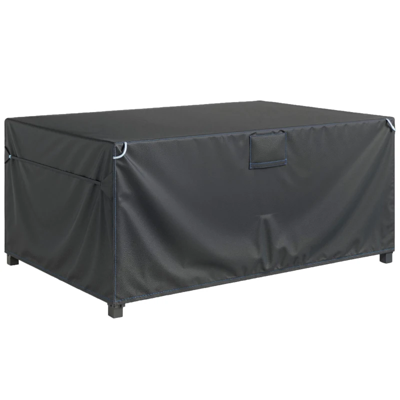 Outsunny Housse Salon de Jardin Extérieure Imperméable 420D Tissu Oxford, avec Évent et Sac de Rangement, 180x120x74cm, Noir