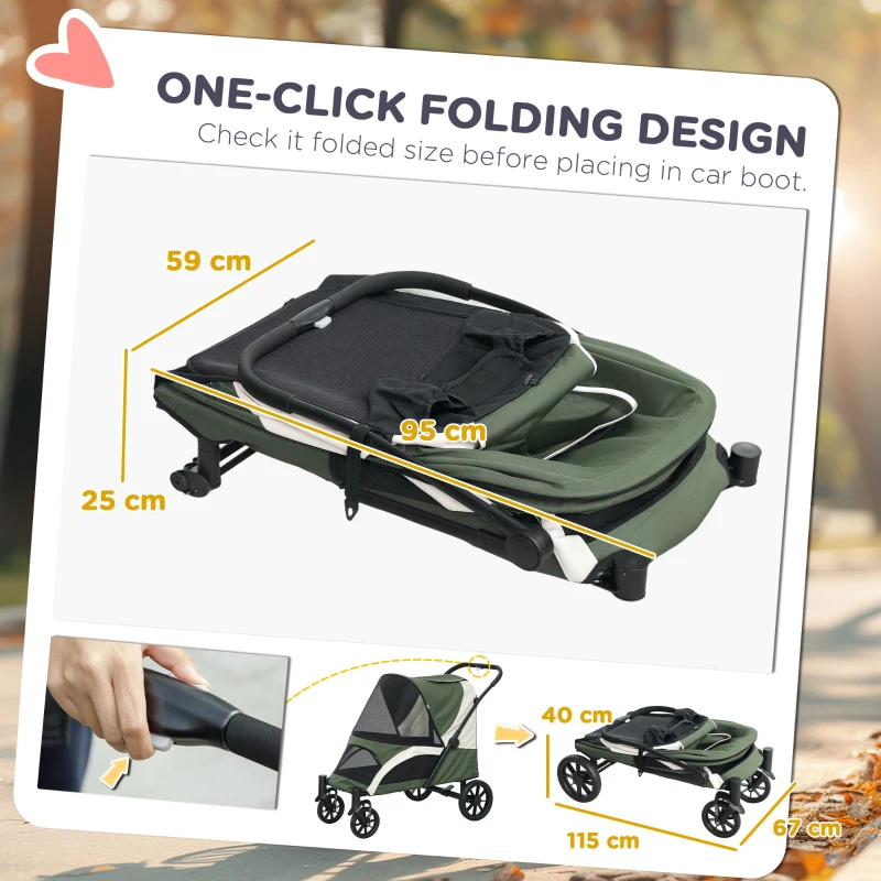 Wózek dla psa PawHut, składany, dla psów i kotów do 30 kg