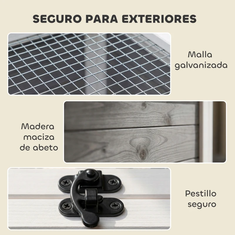 PawHut Casa para Tortugas de Madera Terrario para Reptiles Ventana Transparente Techo Abatible 113x106,5x44,5 cm Gris Oscuro