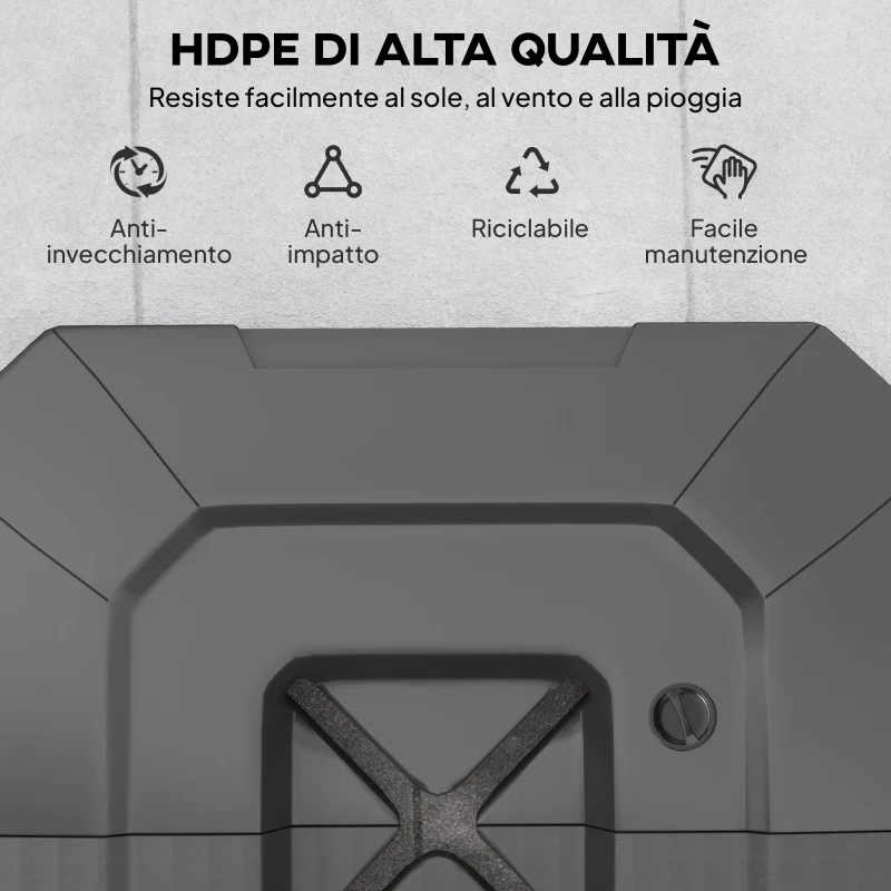 Outsunny Set 2 Pesi Base per Ombrellone a Sbalzo in HDPE Riempibili fino a 105 kg, 101x101x12cm, Nero