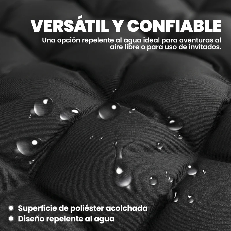 Outsunny Esterilla de Camping Plegable Portátil con Correas Antideslizante para Cama de Camping Tienda Viajes Negro