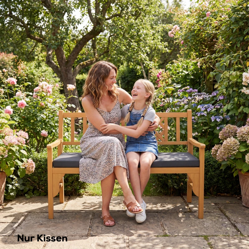 Outsunny Wasserabweisendes Bankkissen, Outdoor-Sitzpolster mit abnehmbarem Bezug und Befestigungsbändern für Garten und Terrasse, 110 x 46 cm, Dunkelgrau