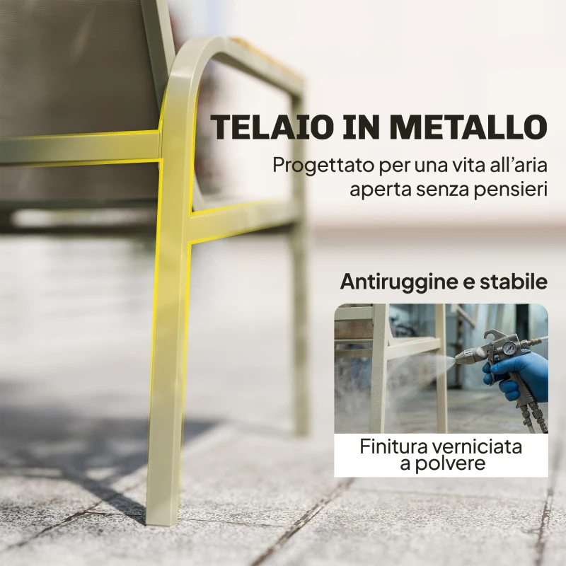 Outsunny Set Divano da Esterno con Loveseat e 2 Poltrone, Verde