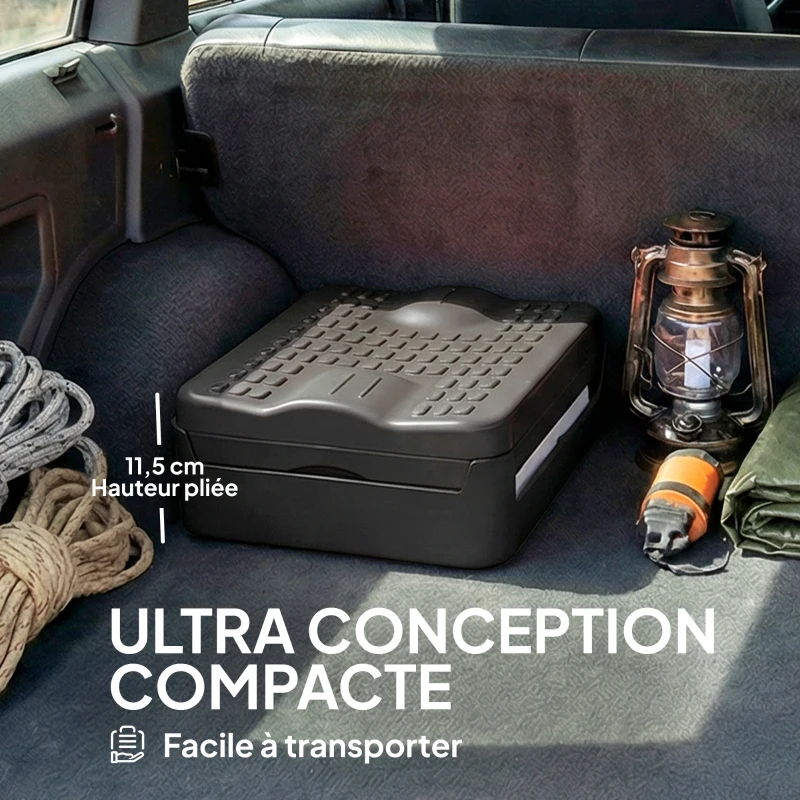 Outsunny Toilette Portable Camping pliable Toilette de camping pour Hommes et Femmes avec 12 packs d'agent 34x29x30 cm gris