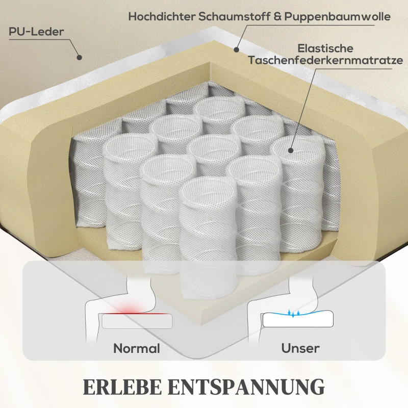HOMCOM Fernsehsessel Relaxsessel Elektrisch mit Aufstehhilfe, Massage, Heizung, USB-Anschlüsse, PU, Creme