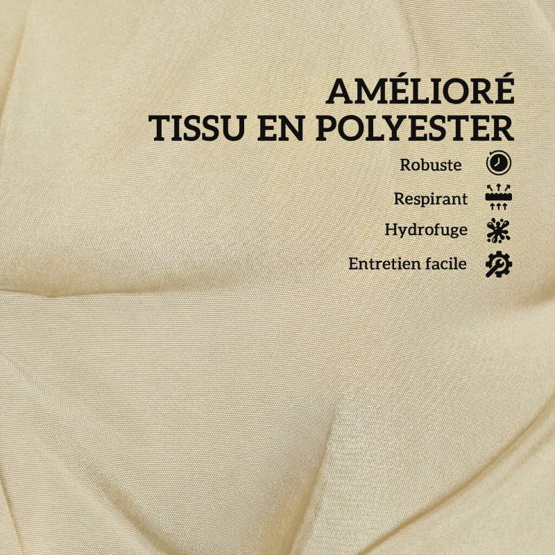 Outsunny Lot de 2 coussins de chaise d'extérieur, coussins de jardin avec attaches, intérieur et extérieur, 120 x 50 x 8 cm, beige