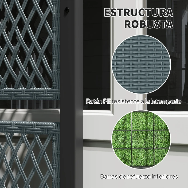 Outsunny Jardinera con Enrejado de Ratán Jardinera Exterior Grande para Plantas Trepadoras Maceta con Forro Gris Oscuro