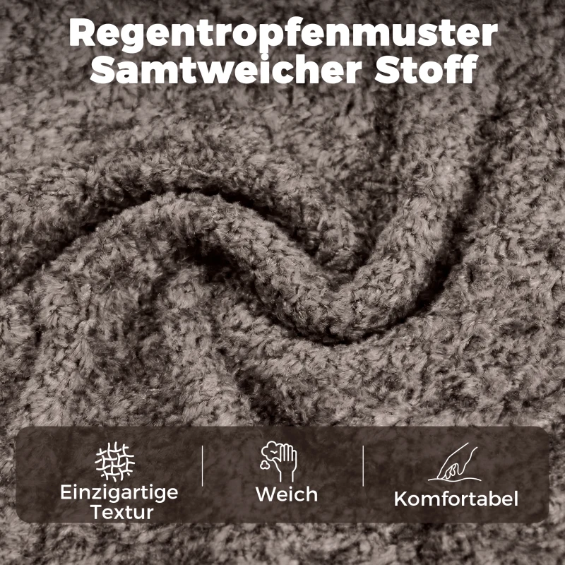 HOMCOM Moderner Wingback-Sessel, Samt-Armlehnsessel mit Vier-Sterne-Basis, S-Federn, 360° Drehfunktion, Grau