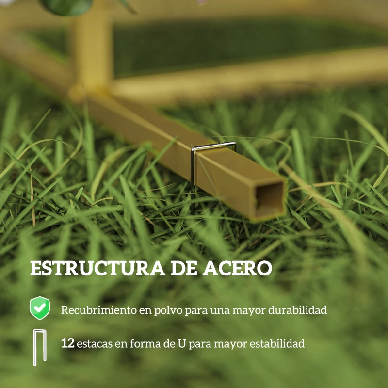 Outsunny Set de 3 Arcos de Jardín para Rosas de Metal de 220/200/180 cm con Recubrimiento en Polvo para Patio Terraza Dorado