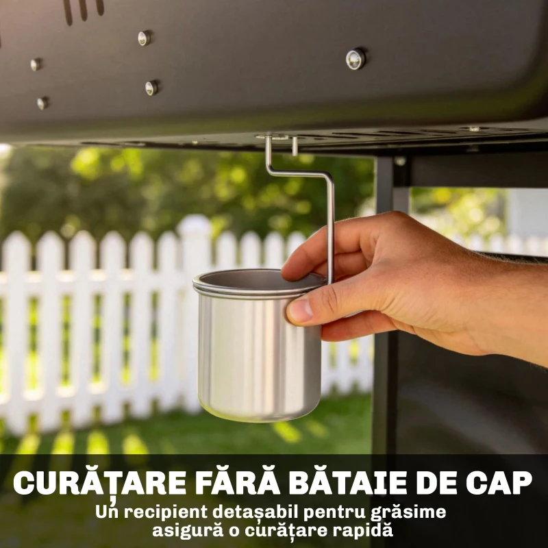 Outsunny Grătar cu plită din fontă