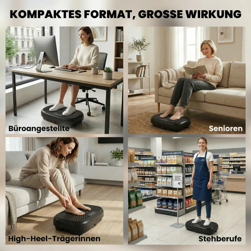 SPORTNOW Vibrationsplatte Rüttelplatte mit 120 Intensitätsstufen 5 Vorprogramm Fernbedienung LED-Display für Muskelaufbau Schwarz