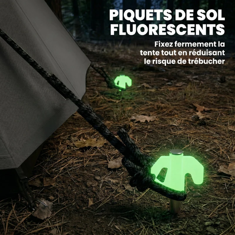 Outsunny Tente Gonflable de Camping 4 Personnes Blackout Tente à Air 5,8m de Long 2 Chambres et Séjour 580x270x202cm Gris Foncé