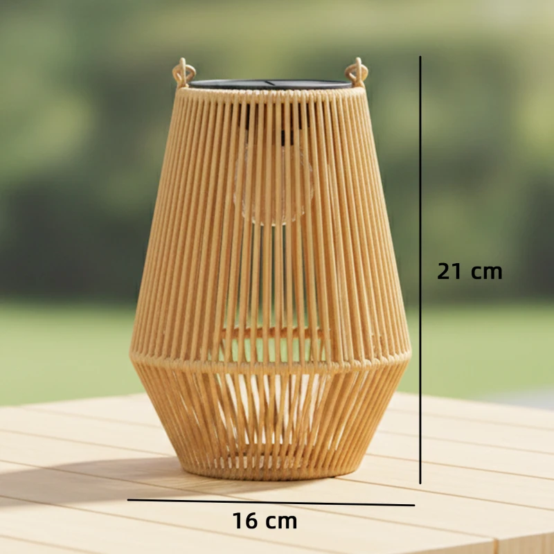 Outsunny Solar Stehlampe 2er Set Rattan Hängend Solarlampen mit Lichtsensor IP44 wasserdichte Solarlampe für Garten Balkon Braun