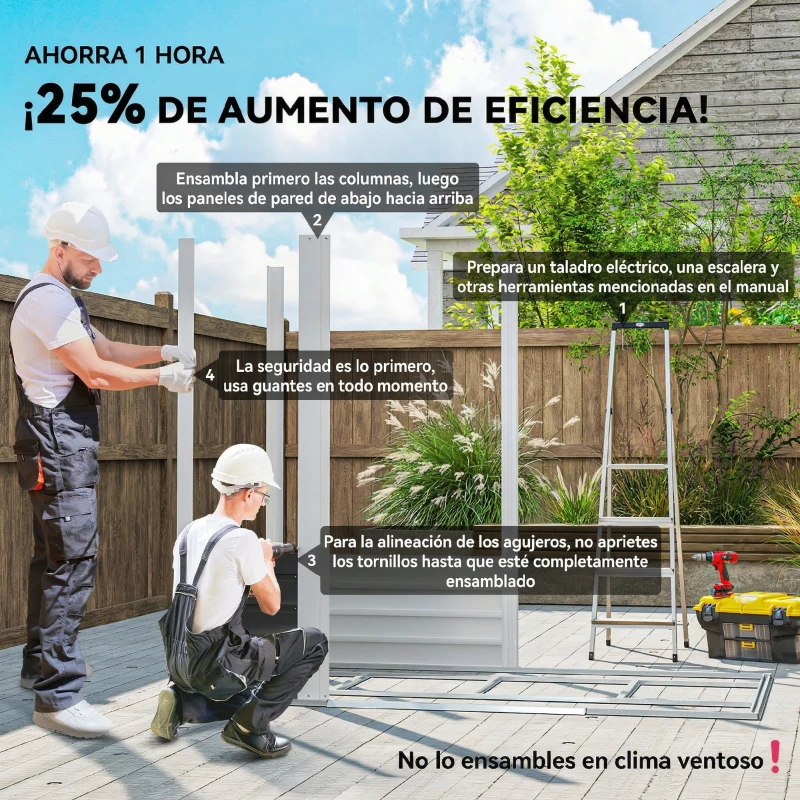 Outsunny Cobertizo Metálico para Jardín 213x120x166/194 cm con Base Refuerzo Puertas Correderas y Ventilaciones Verde Oscuro