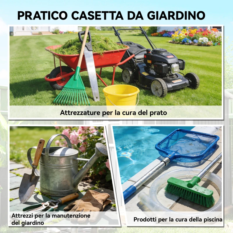 Outsunny Capanno Giardino Metallo 163x90x179 cm, Porta Chiudibile, Prese d'Aria, Grigio Scuro