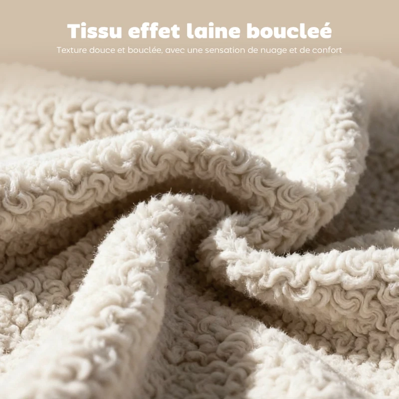 HOMCOM Lot de 2 chaises de salle à manger, chaises de cuisine rembourrées, pieds en bois d'hévéa, 46,5 x 52 x 80 cm, crème