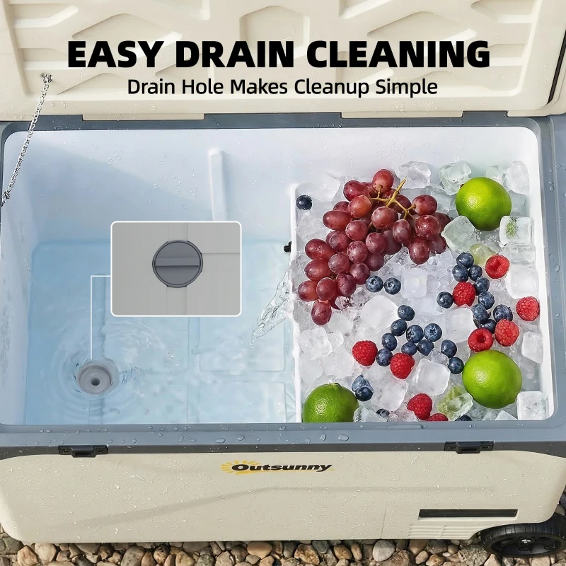 Outsunny 42.5L Compressor Car Fridge Freezer, Camping Refrigerator with App Control, 20℃-20℃