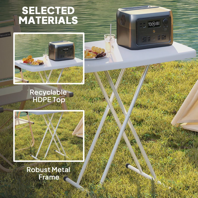 Outsunny Minimal Folding Outdoor Table - White