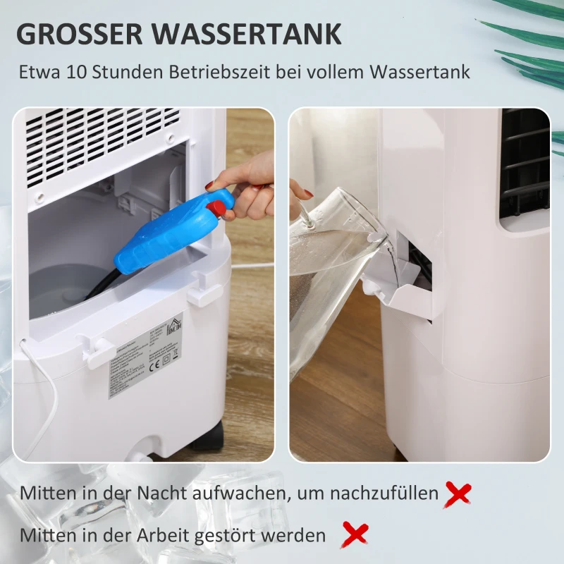 HOMCOM Klimatyzer, 3 Tryby Pracy, Funkcja Timera, Na Kółkach, Tworzywo Sztuczne, Biały
