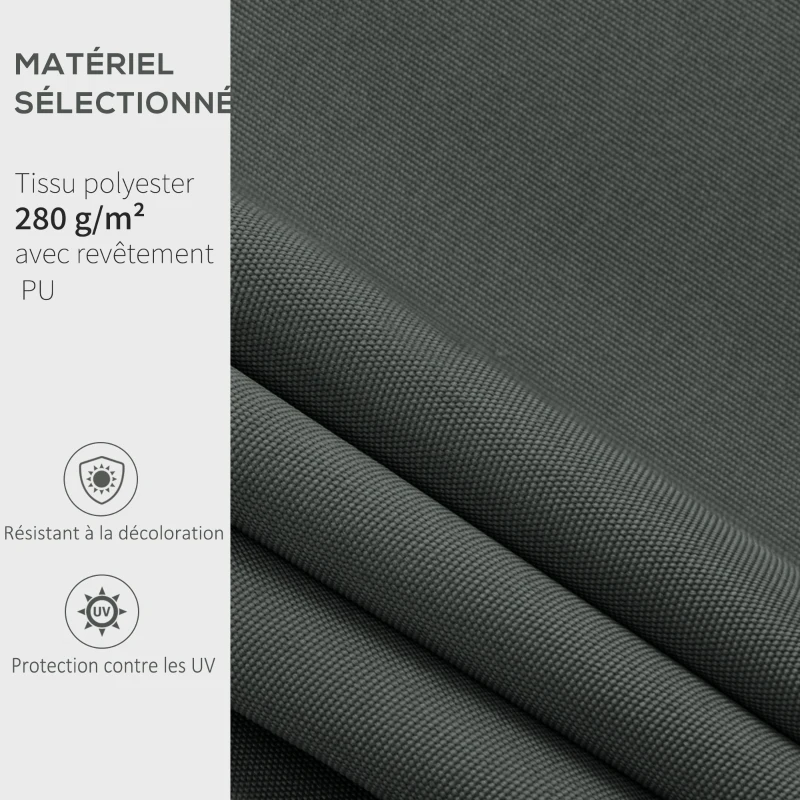 Outsunny Replacement awning fabric soft wave valance high-density polyester 280 g/m² UV-resistant 2.82 x 2.4 m gray