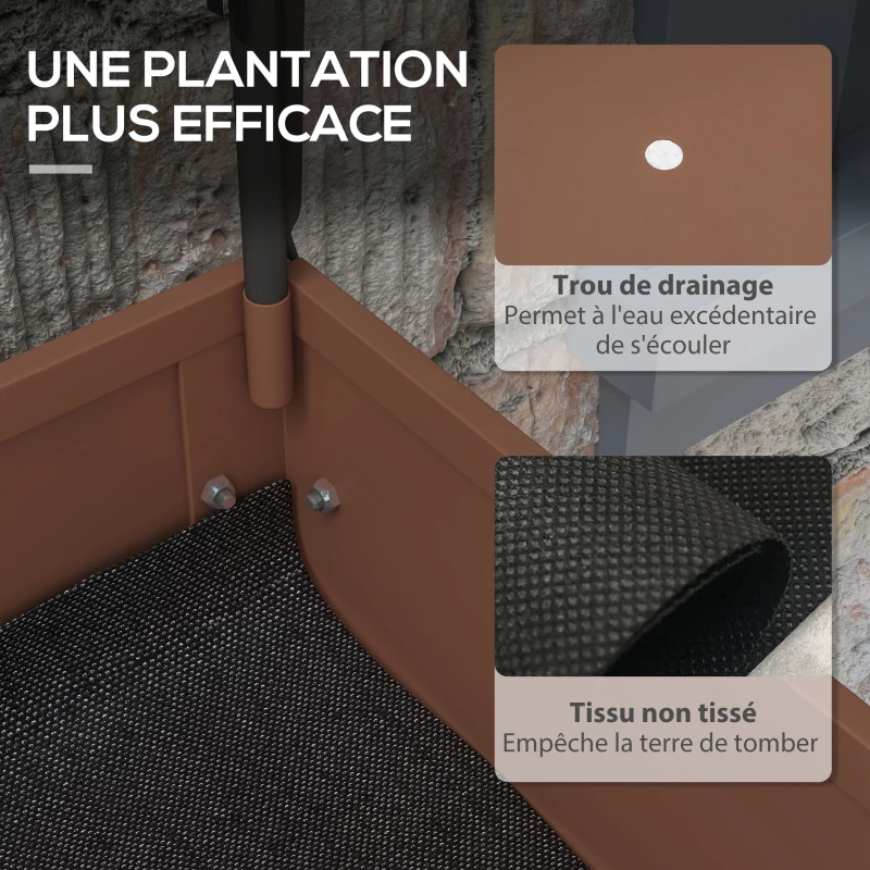 Outsunny Raised planter with clear cover, 2 casters and 1 lower shelf, dim. 80L x 40W x 120H cm