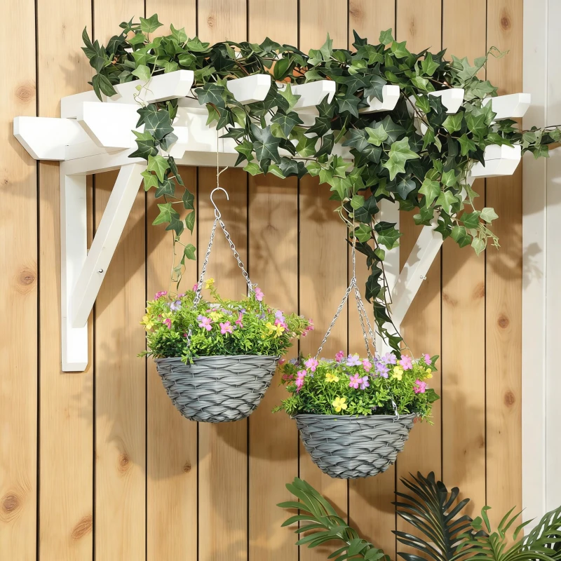 HOMCOM Set of 2 Artificial Hanging Cosmos Flowers - Multi-Colored