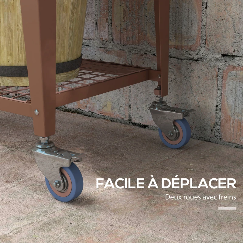 Outsunny Raised planter with clear cover, 2 casters and 1 lower shelf, dim. 80L x 40W x 120H cm