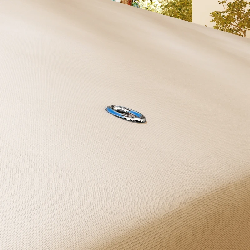 Outsunny Replacement Canopy for Pavilion Gazebo Tent Roof Replacement, Polyester Fabric, 4 x 3 m, Cream