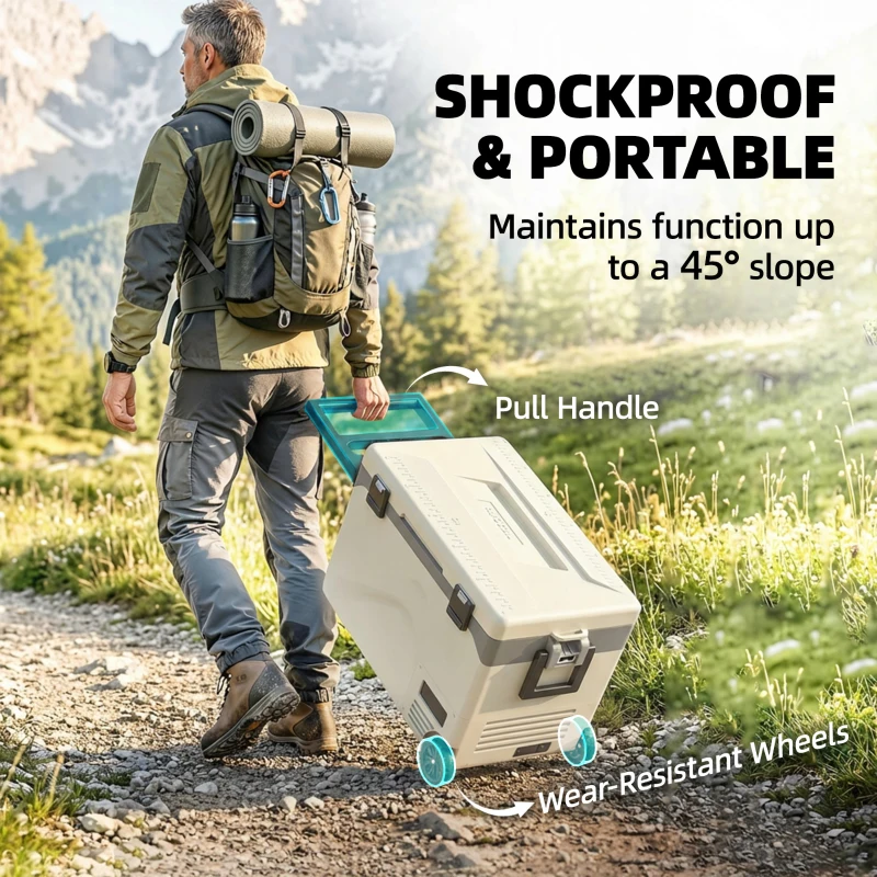 Outsunny 42.5L Compressor Car Fridge Freezer, Camping Refrigerator with App Control, 20℃-20℃