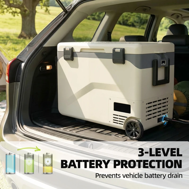 Outsunny 42.5L Compressor Car Fridge Freezer, Camping Refrigerator with App Control, 20℃-20℃