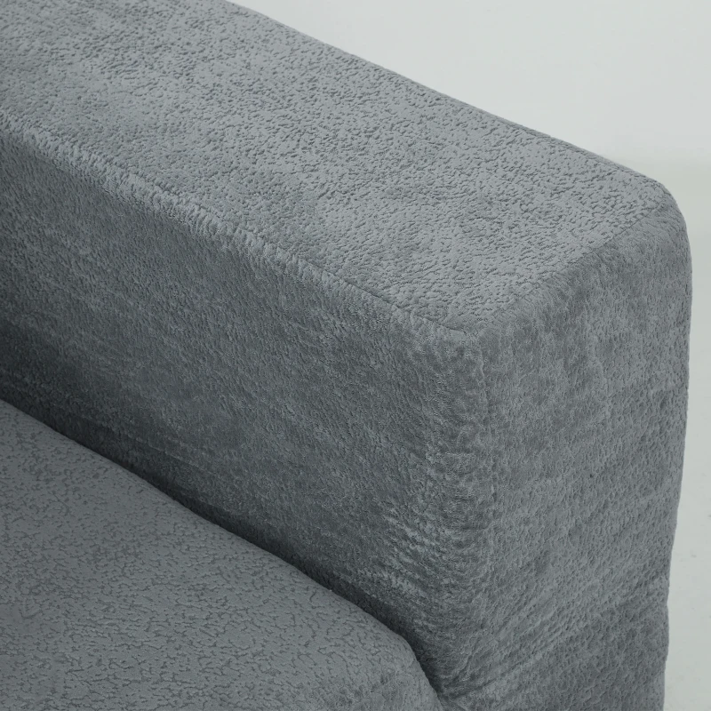 HOMCOM Modulares Ecksofa, U-Form Sofa mit breitem und tiefem Sitz, 2 Hocker, dunkelgrau