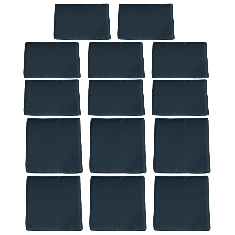 Outsunny Set of 14 Replacement Cushion Covers for Garden Lounge - 6 Seat Cushion Covers, 8 Back Cushion Covers, Blue