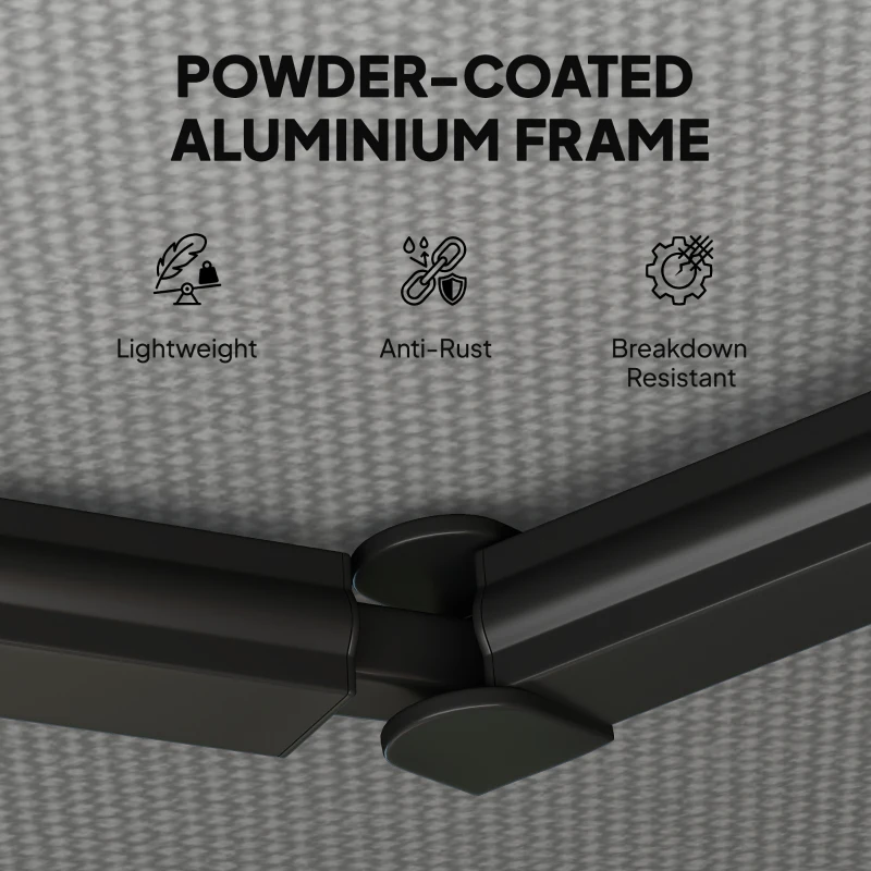 Outsunny Markiza Balkonowa 350 x 300 cm z Korbą i Uchwytami Ściennymi, Regulowany Kąt Nachylenia