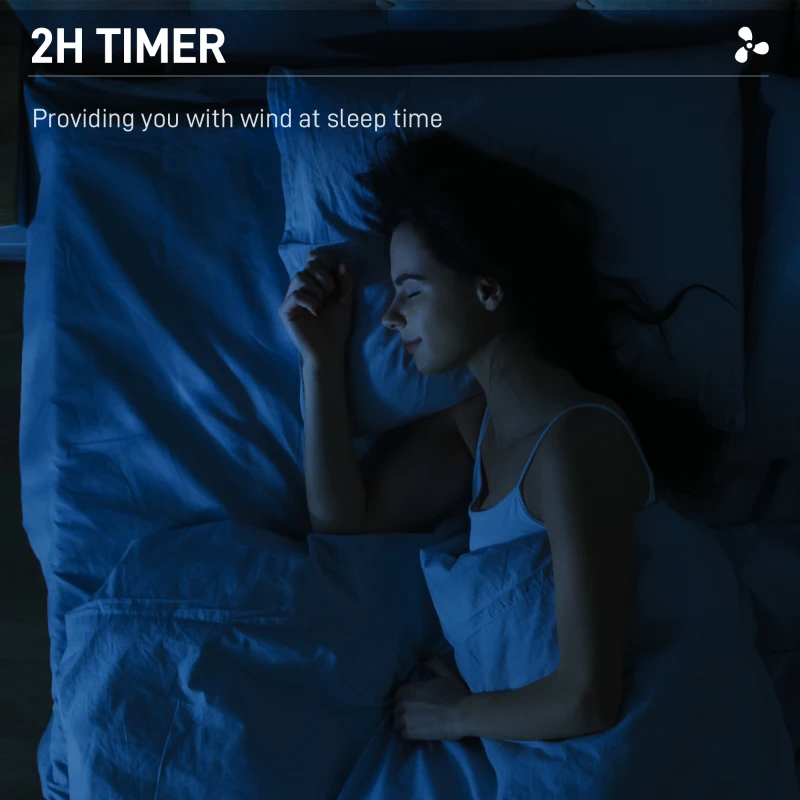 HOMCOM Wentylator z nawilżaczem 2 w 1, 3 prędkości, funkcja timera, zbiornik 3 L, 44,5 x 38,5 x 120cm, Czarny