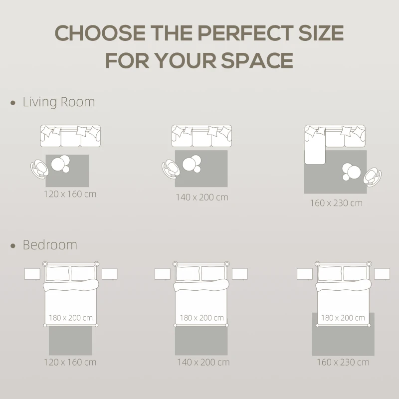 HOMCOM Dywan Maszynowo Tkany, 15 mm Wysoki, Wszechstronny, Antypoślizgowy, Kremowy