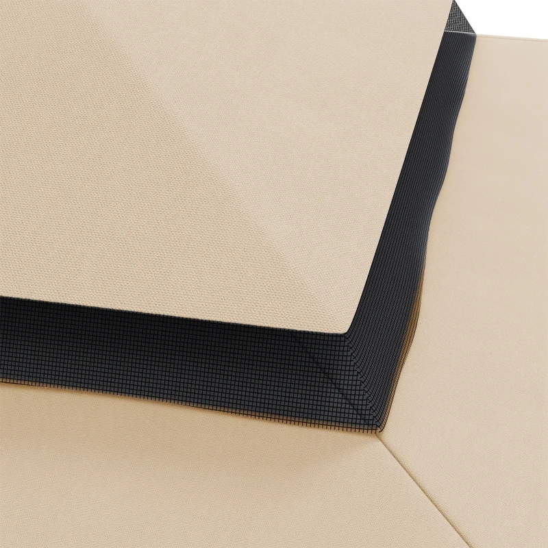 Outsunny Acoperiș de Schimb pentru Pavilion 3x3 m cu 2 Nivele pentru Grădină, Copertină Pavilion 3x3 Rezistentă la Apă din Poliester 170g/㎡ cu 8 Orificii de Drenaj, Doar Acoperiș, Alb Crem