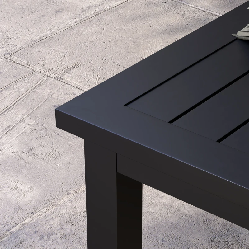 Outsunny 100cm x 60cm Aluminium Outdoor Coffee Table - Black