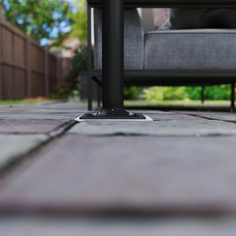 Outsunny Rectangular In-Ground Metal Parasol Base for Patio Pool 16.5 x 16.5 x 40 cm Dark gray