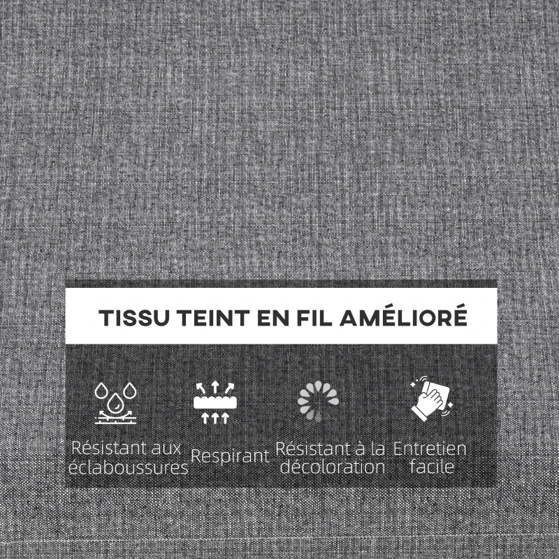 Outsunny Set of 4 chair cushions, 47 x 47 cm seat pads, thick padding, fade-resistant, gray