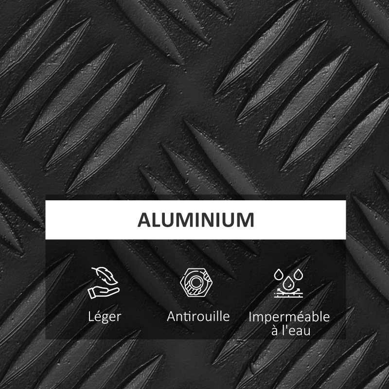 HOMCOM Storage Box - Aluminum Toolbox -  alu. key lock - dim. 50L x 15.5l x 20.5H cm