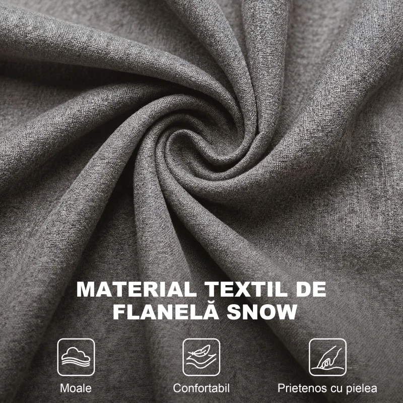 HOMCOM Fotoliu de sufragerie în stil franțuzesc, cu picioare din lemn și perne detașabile, 74x86x102 cm, gri