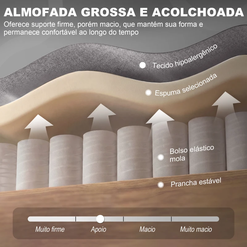 HOMCOM Poltrona de Sala com Apoios de Braços e Pés de Madeira Carga 160 kg para Quarto Escritório Sala de Estar 74x86x102 cm Cinzento