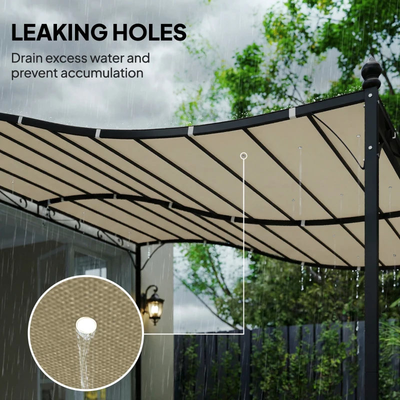 Outsunny Zastępczy dach do pergoli zadaszenie tarasu dach na wymianę do pawilonu 3 x 3 m 298 x 293 cm kremowobiały