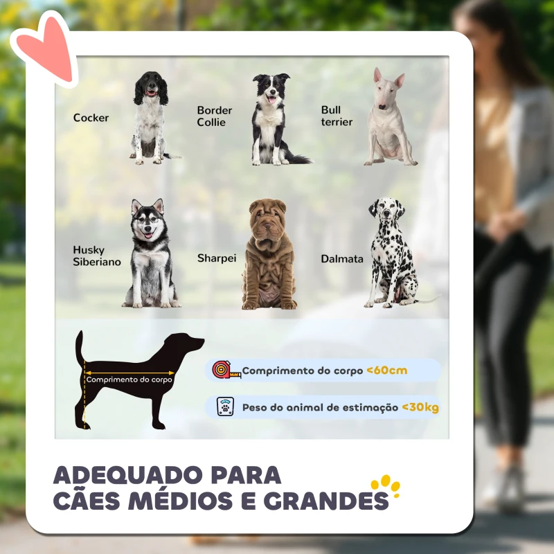 PawHut Carrinho para Cães Dobrável com Janelas de Malha Cinto de Segurança e Bolsos de Armazenamento 112x65x100 cm Vermelho