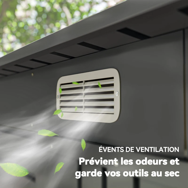 Outsunny Abri de jardin 2,3m² - pour Outils - cabanon Porte verrouillable - dim. 191L x 130P x 166,5-183H cm - acier