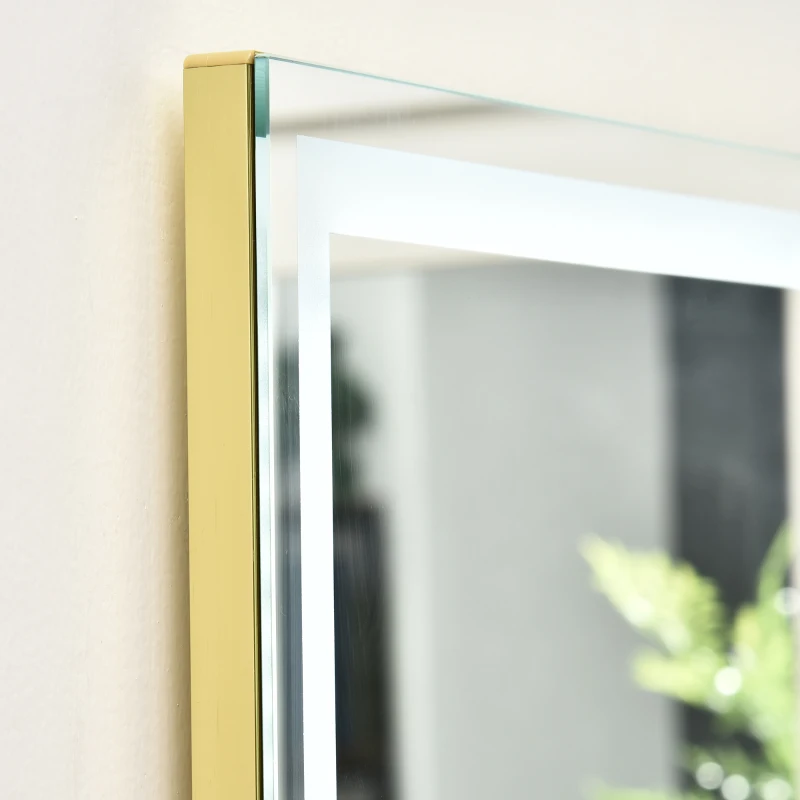 HOMCOM 2 w 1 Lusterko z oświetleniem LED, wolnostojące, ścienny, regulowalne, 40 cm x 37 cm x 156,5 cm, Srebrny