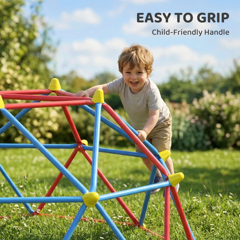 Outsunny 6 FT Toddler Outdoor Climbing Frame, with Rust and UV-Resistant Steel, for 1-4 Kids Ages 3-8 Years - Multicoloured