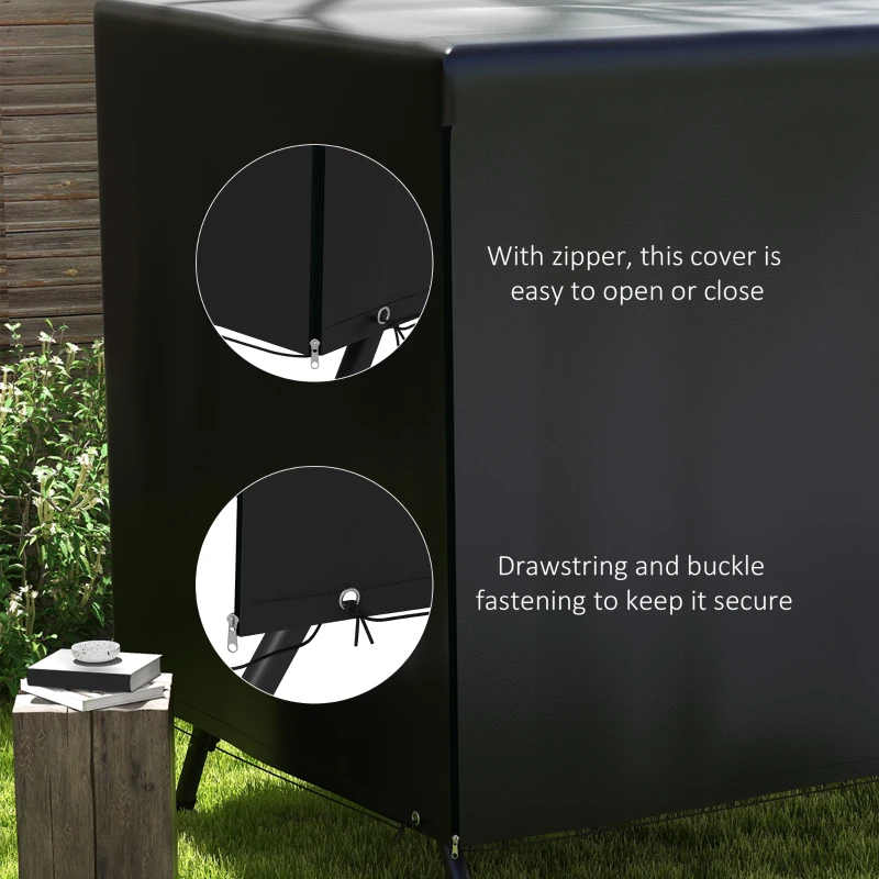 Outsunny Pokrowiec ochronny na meble ogrodowe, 215 cm x 155 cm x 150 cm, Czarny